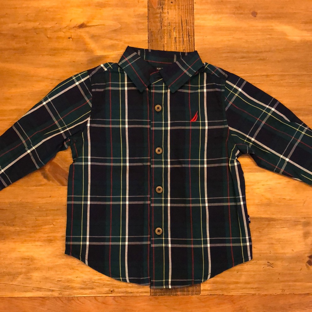 Boys nautica button up and khaki pants